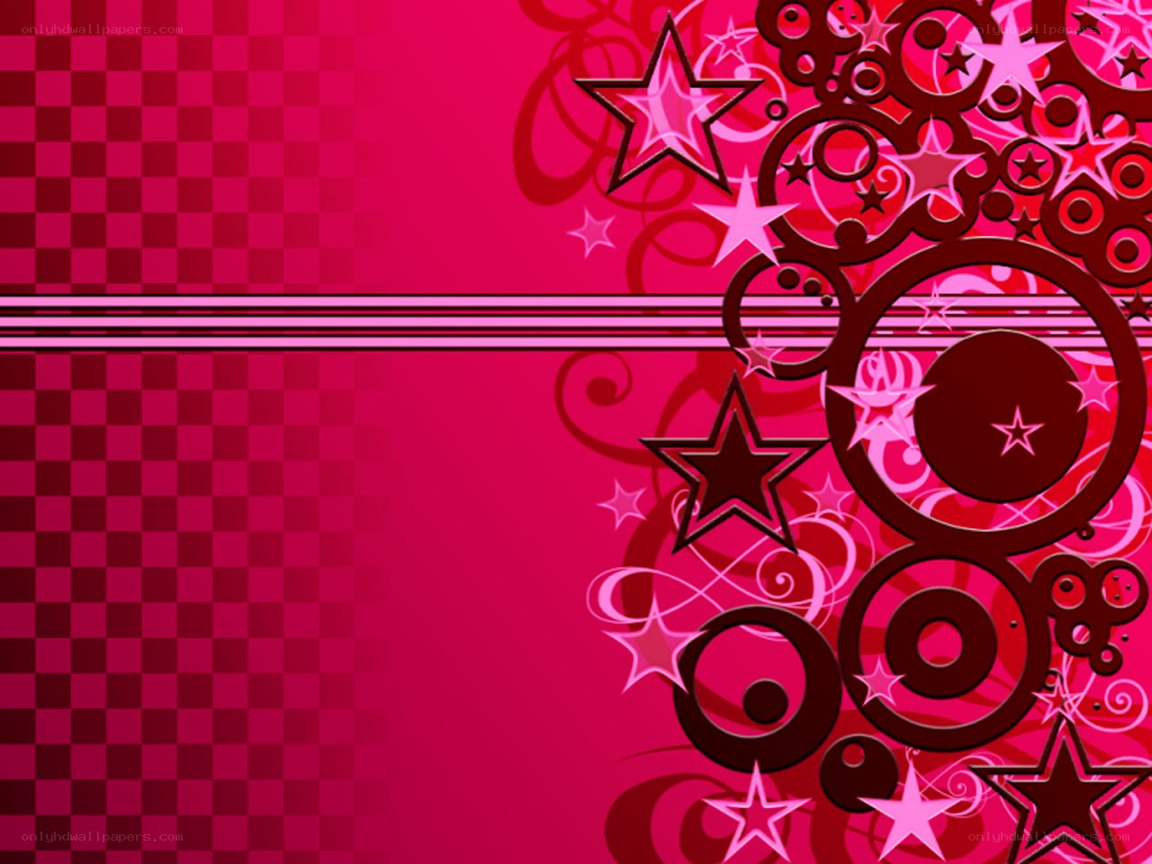 pink star and circle pattern