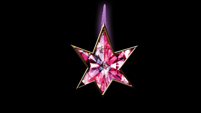 pink star gemstone ornament