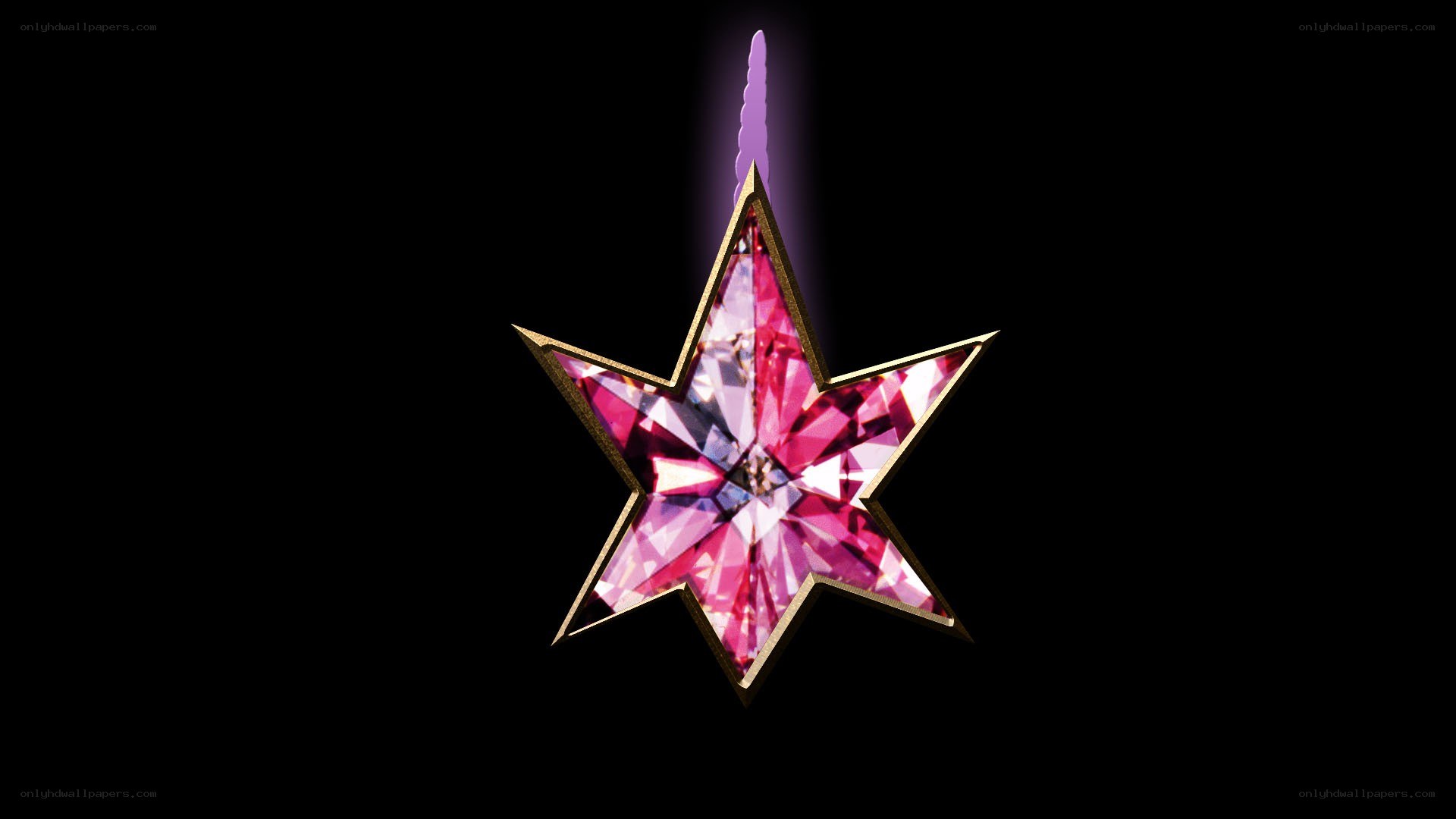 pink star gemstone ornament