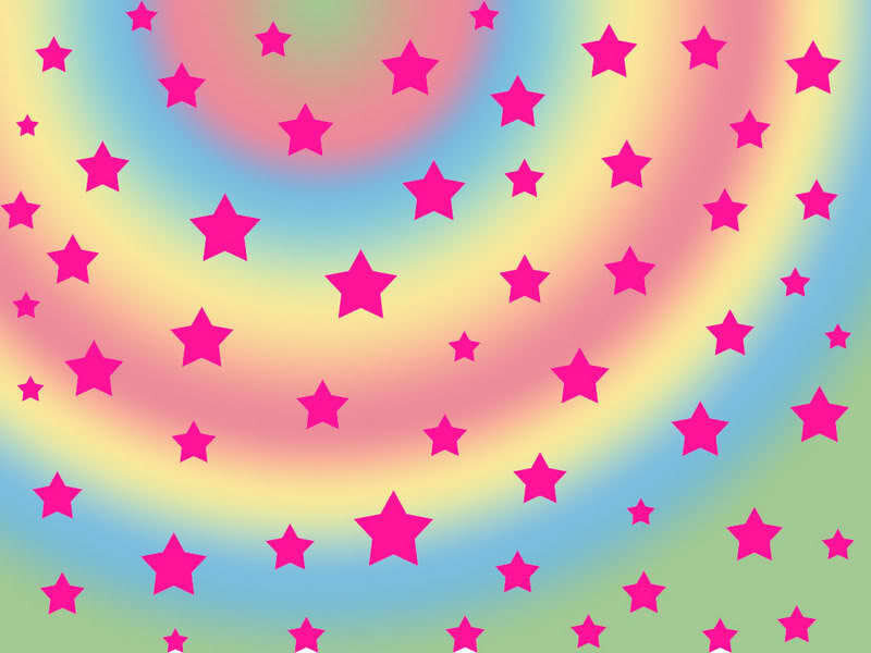 Pink Stars on Rainbow
