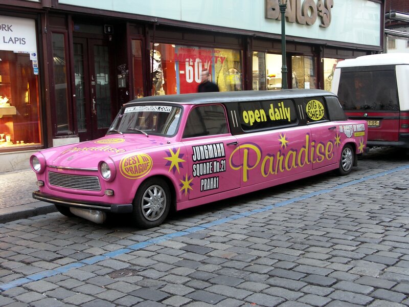 Pink Stretched Car