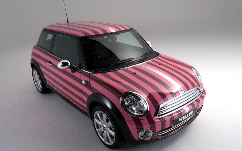 Pink Striped Car