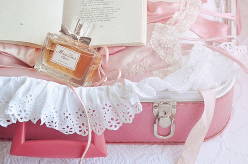Pink Suitcase with Lingerie