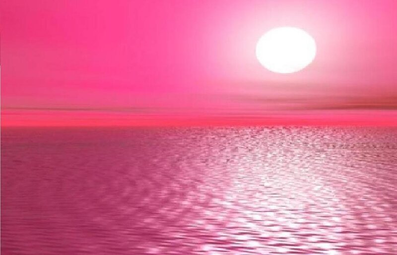 Pink Sun over Water