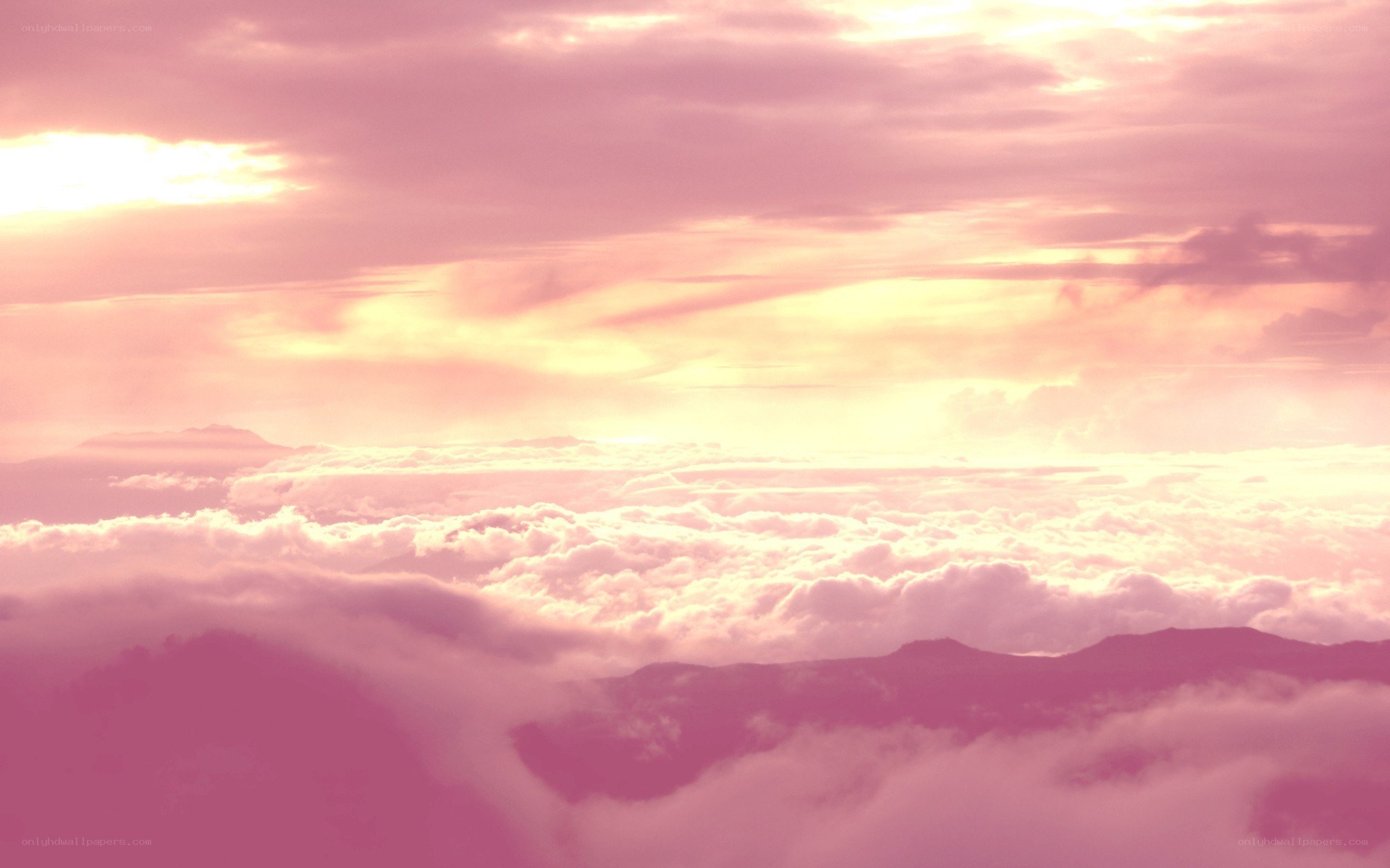 pink sunset over clouds