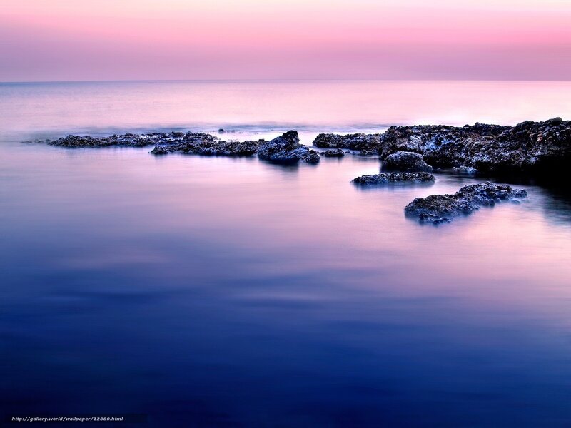 Pink Sunset Over Coastal Rocks