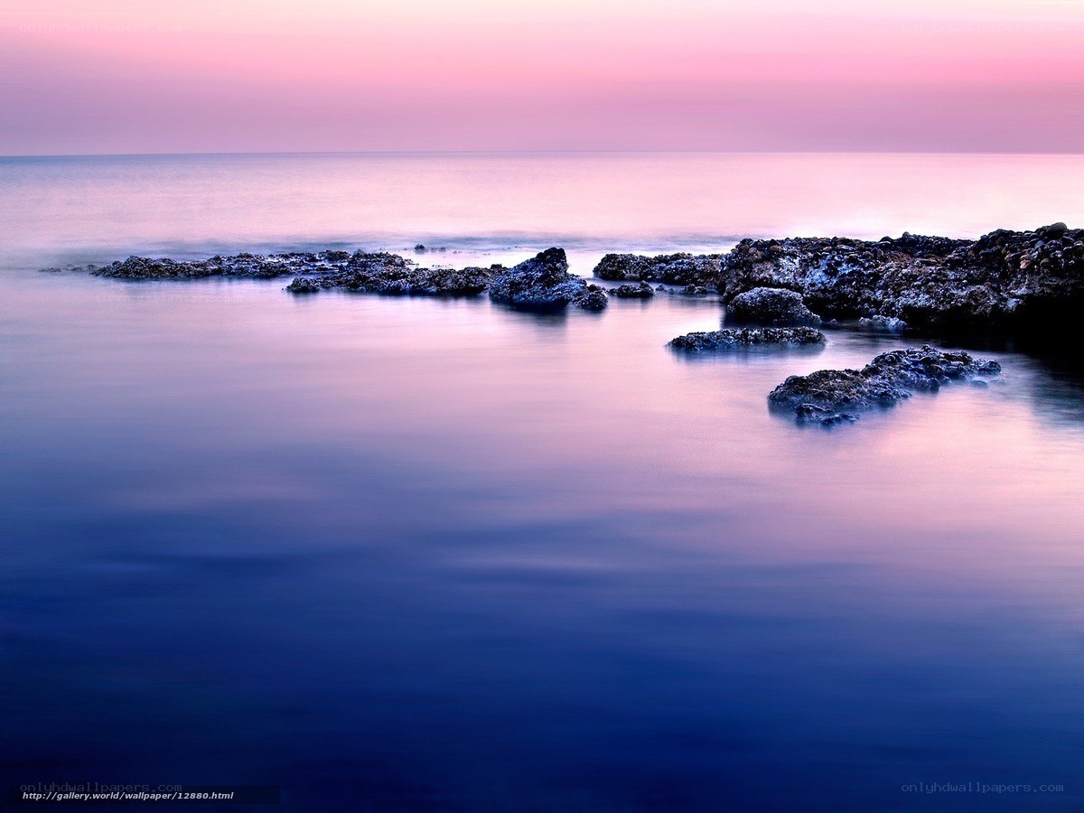 Pink Sunset Over Coastal Rocks