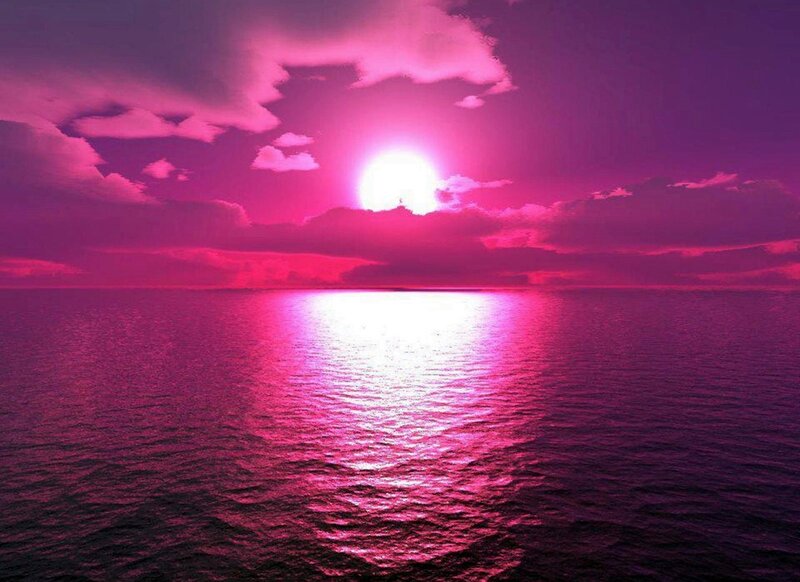 Pink Sunset over Ocean — Magenta