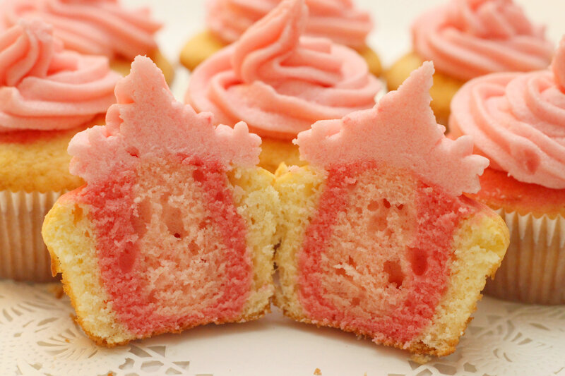 pink-swirled cupcakes