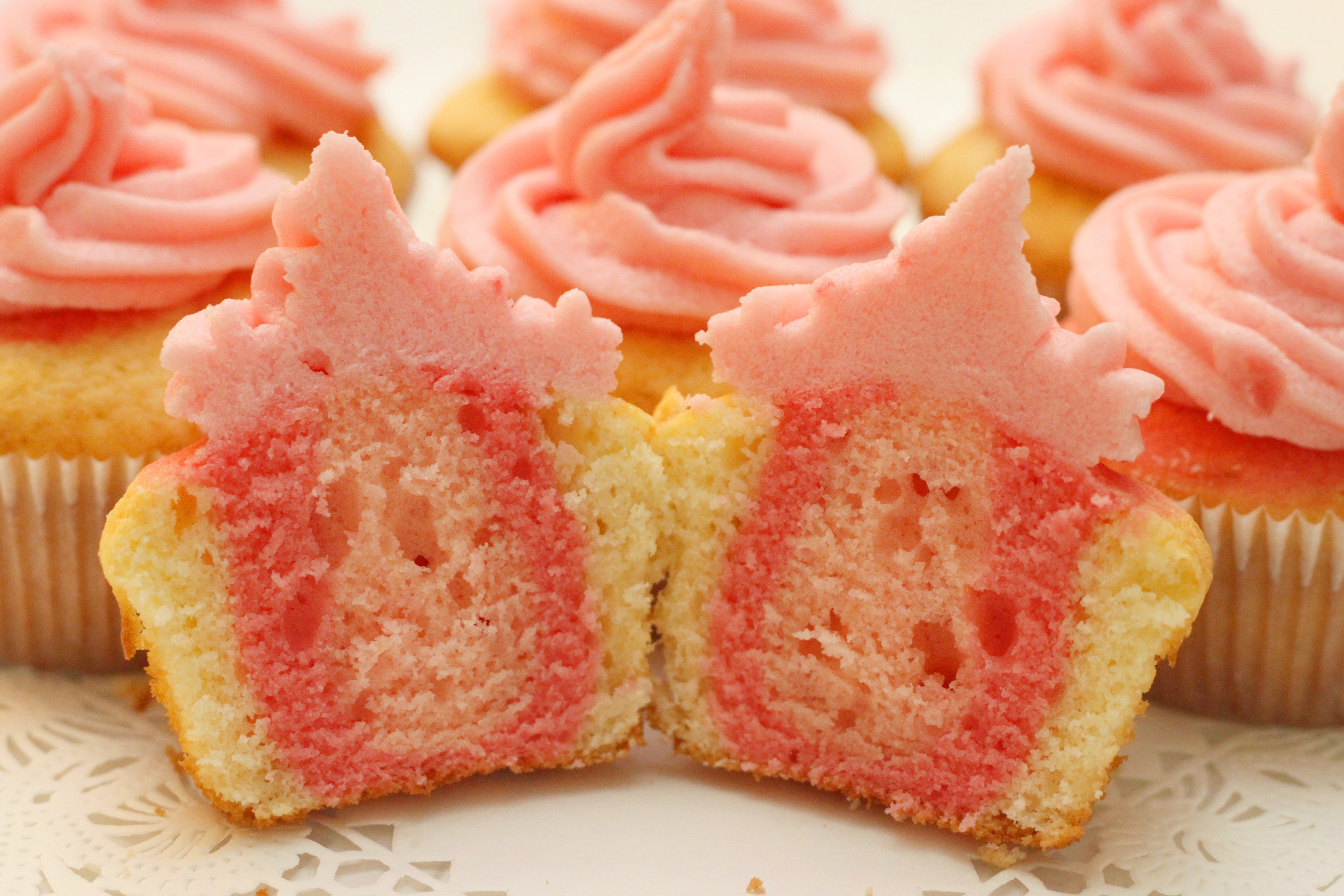 pink-swirled cupcakes