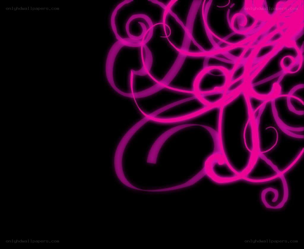 pink swirls on black