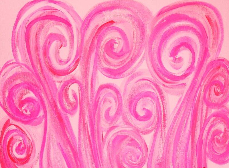 Pink Swirls on Canvas