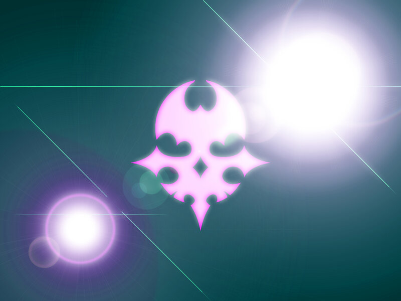 pink symbol on dark background