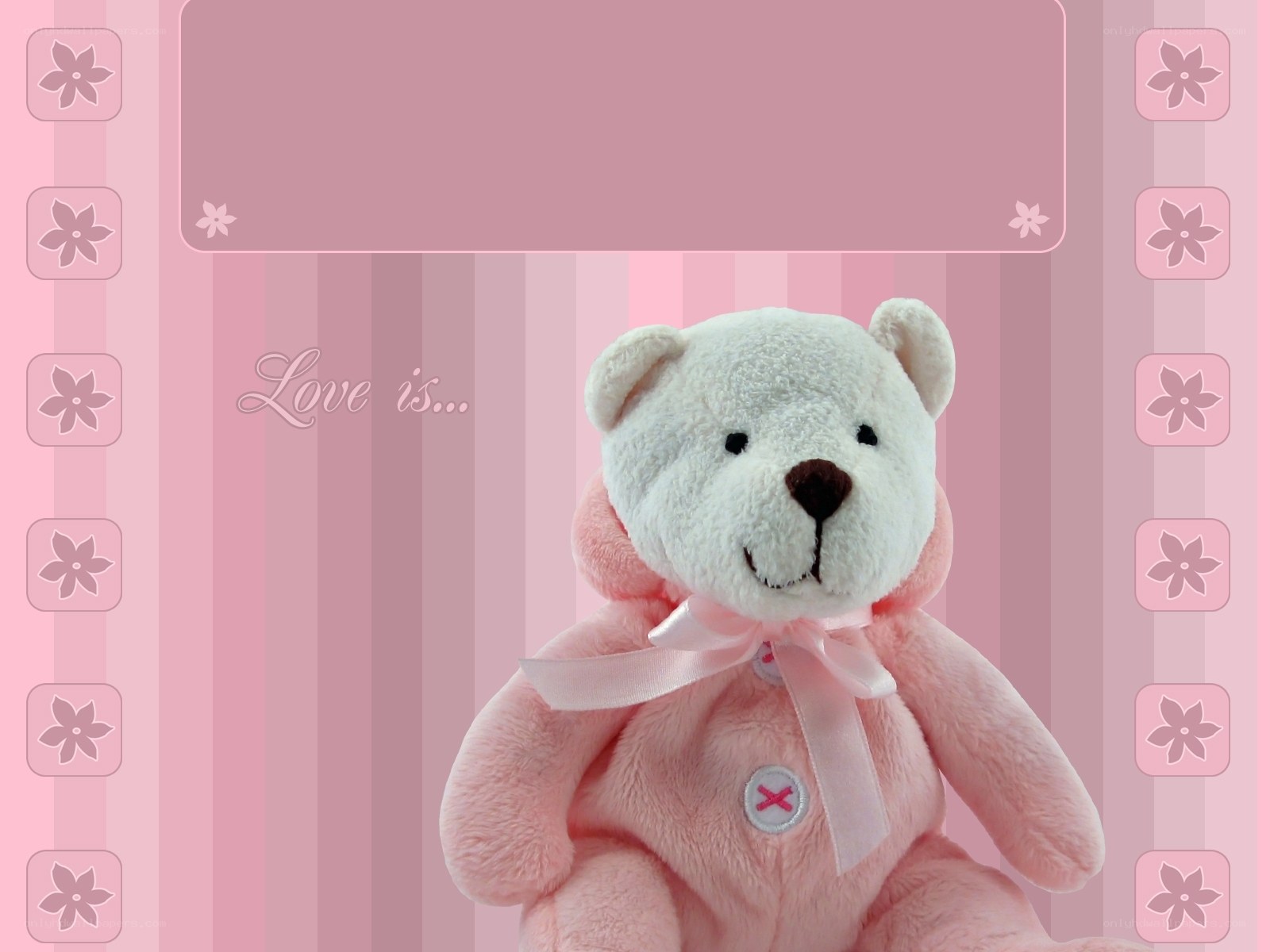 Pink teddy bear with ribbon
