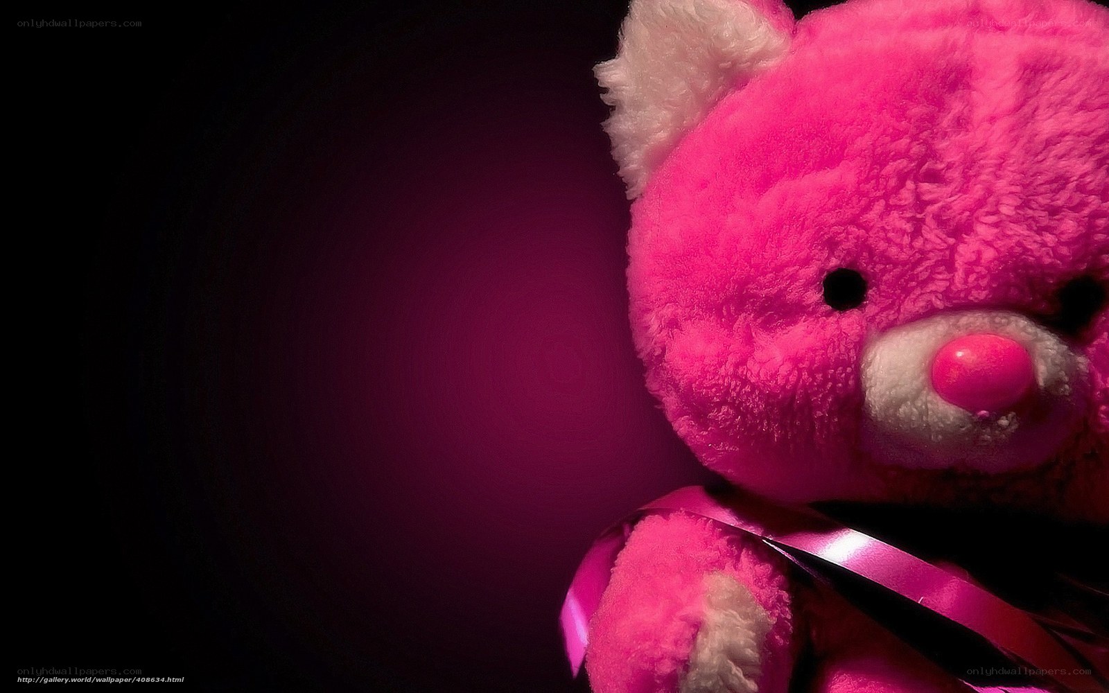 pink teddy bear with ribbon