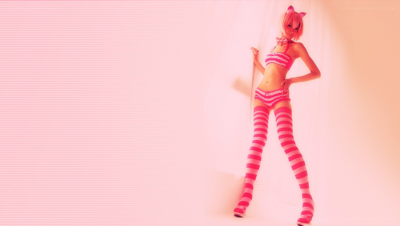 pink-themed cosplay character