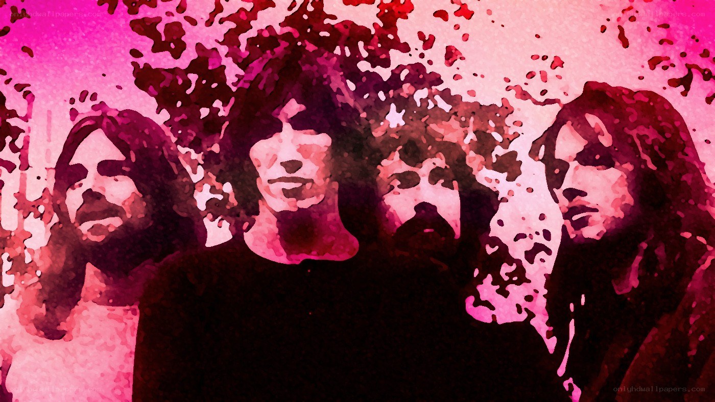 Pink-toned band portrait
