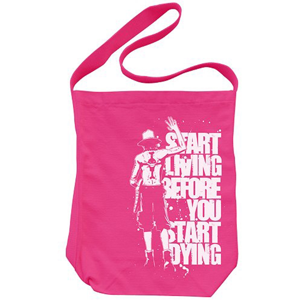 pink tote bag with quote