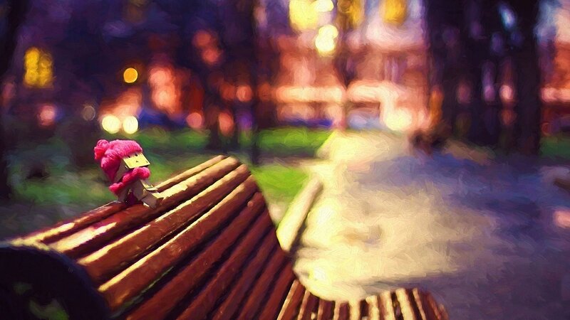 Pink Toy on Bench