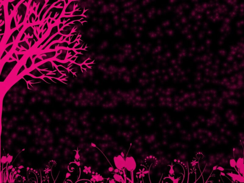 Pink Tree and Flowers