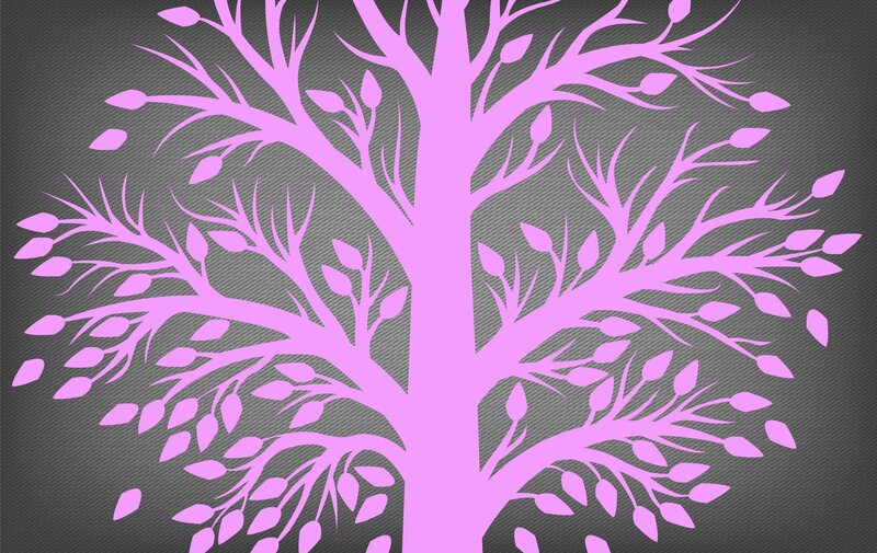 Pink Tree Silhouette