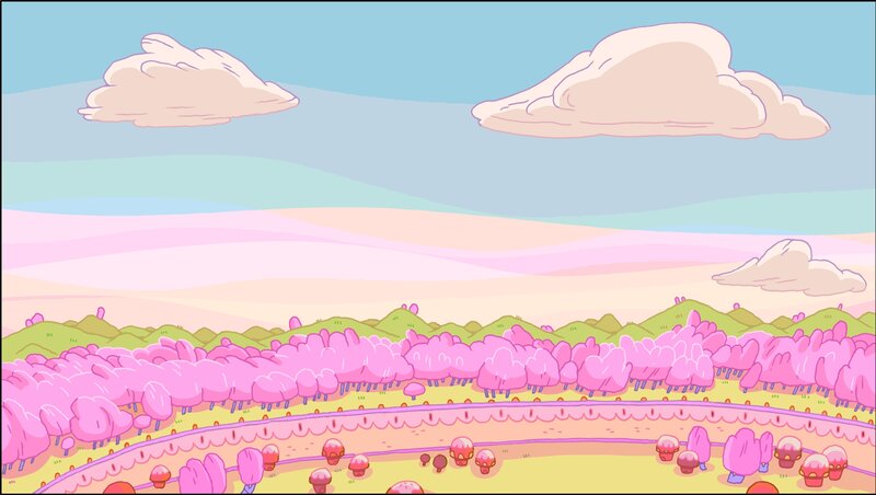 Pink Trees in Field