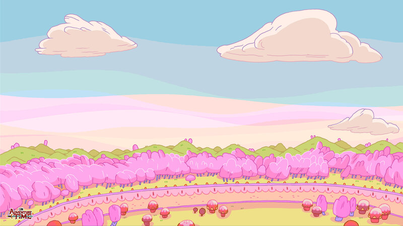 Pink Trees in Landscape