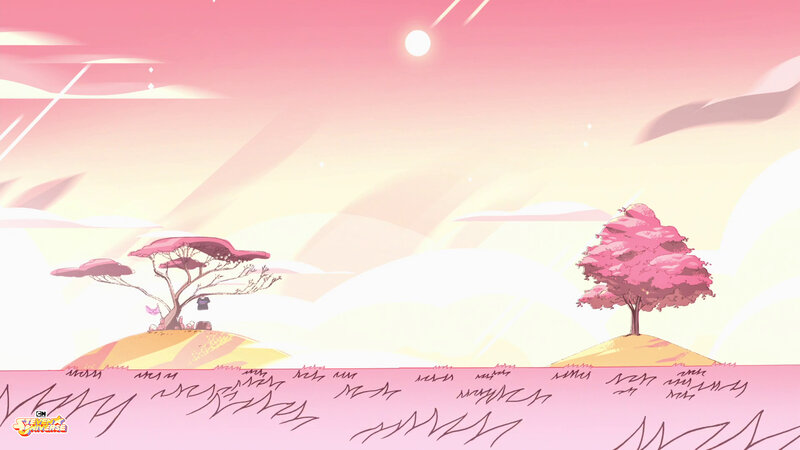 Pink Trees on Hills