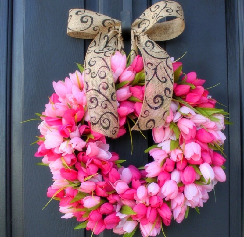Pink Tulip Wreath