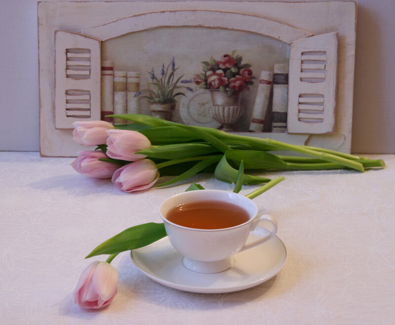 Pink Tulips and Tea Cup