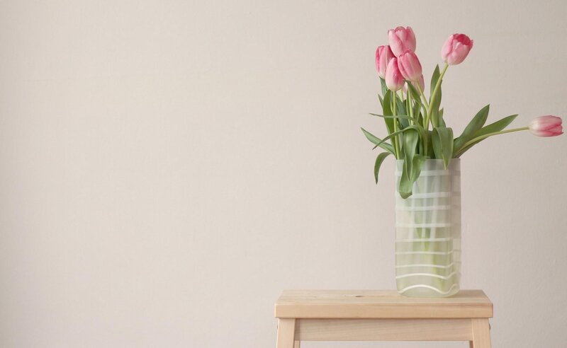 Pink tulips in a vase