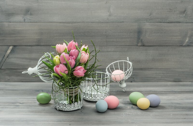 Pink Tulips in Birdcage