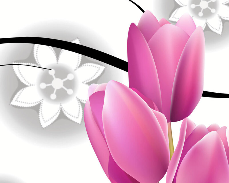 Pink Tulips in Bloom — Calm, Digital Art