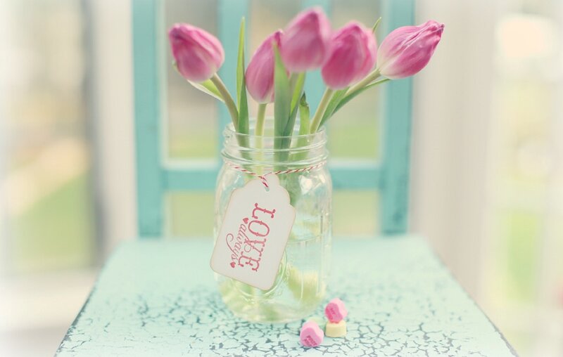 Pink Tulips in Jar