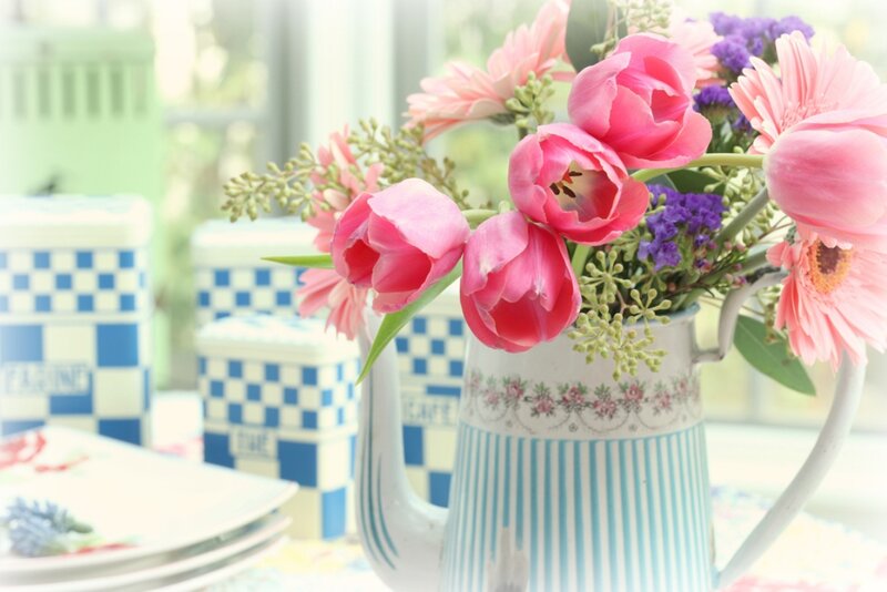Pink Tulips in Pitcher — Serene, Morning