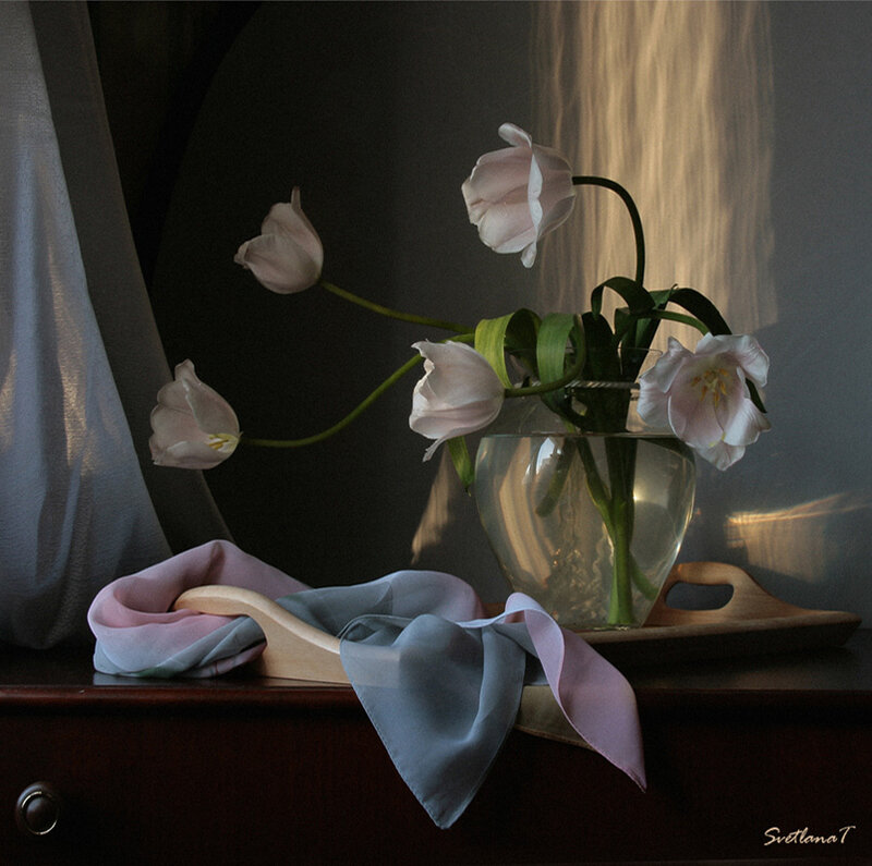 Pink Tulips in Vase