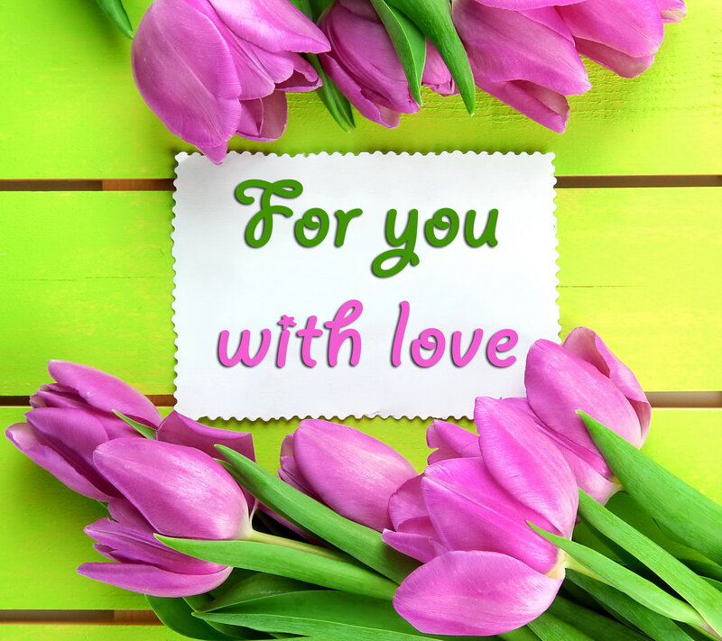 Pink Tulips with Card