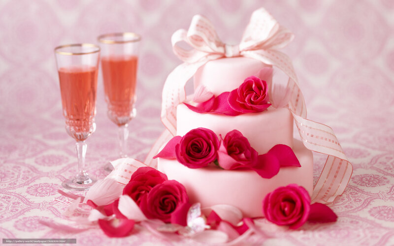 Pink Two-tier Cake — Romantic, Photograph