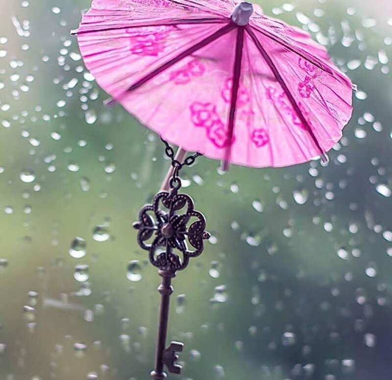 Pink Umbrella Keychain
