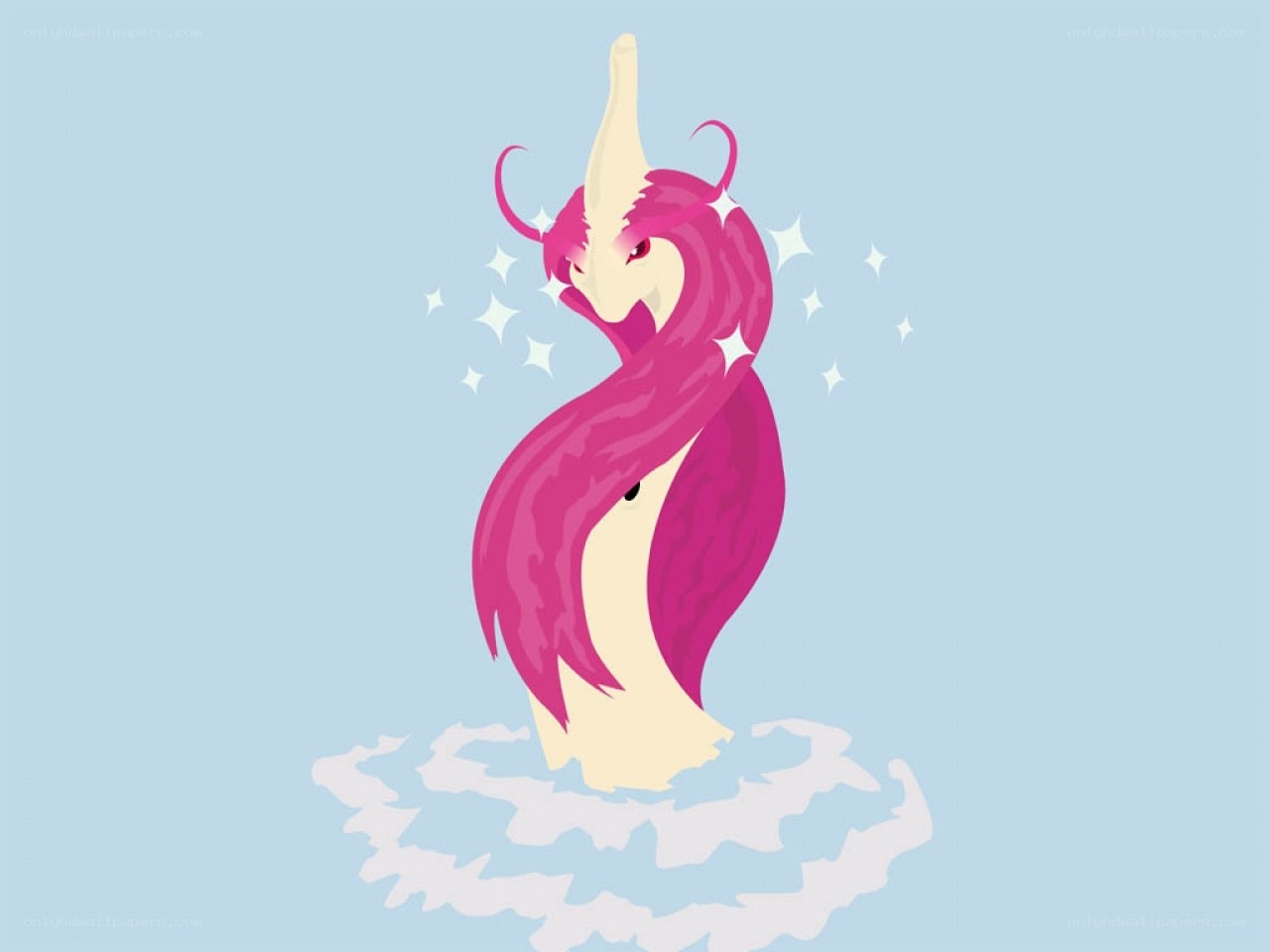 pink unicorn with long mane