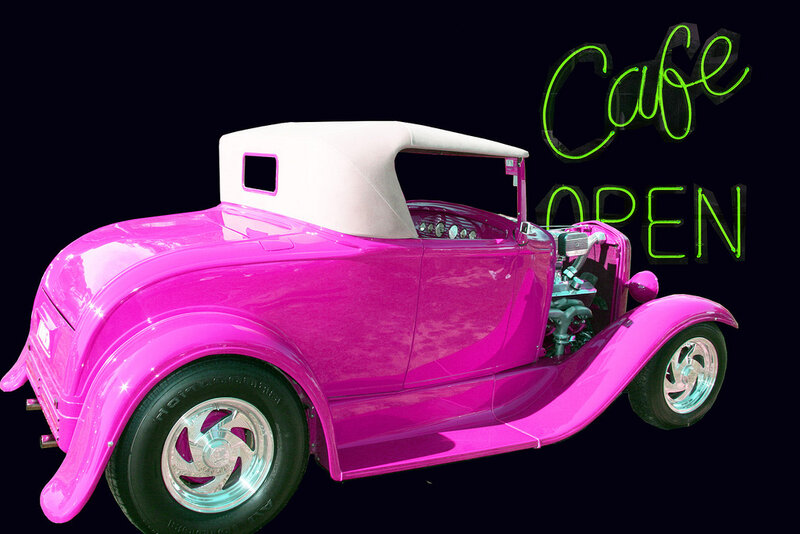 Pink Vintage Car — Dramatic