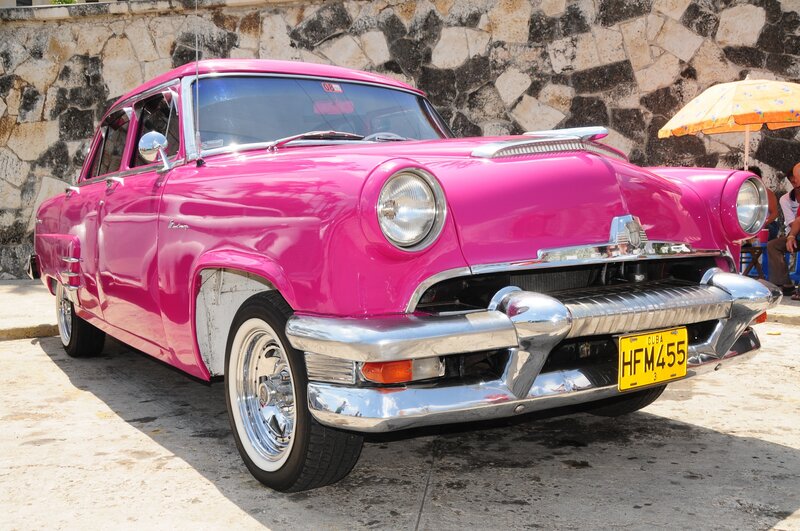 Pink Vintage Car