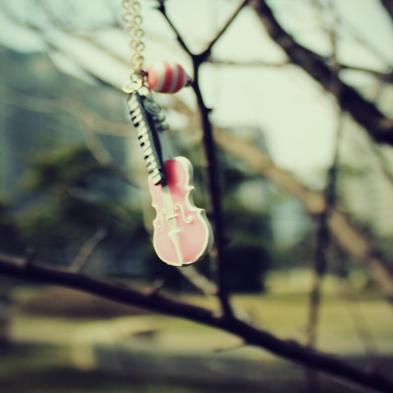 Pink Violin Pendant