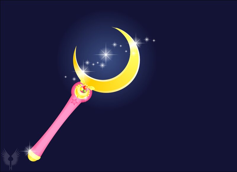 Pink Wand with Crescent Moon