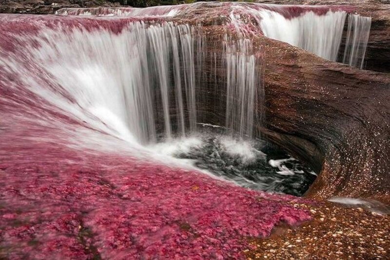 Pink Waterfall — Dramatic, Photograph