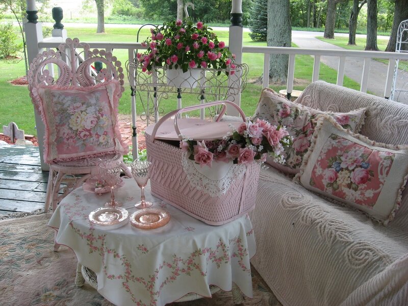 Pink Wicker Chair