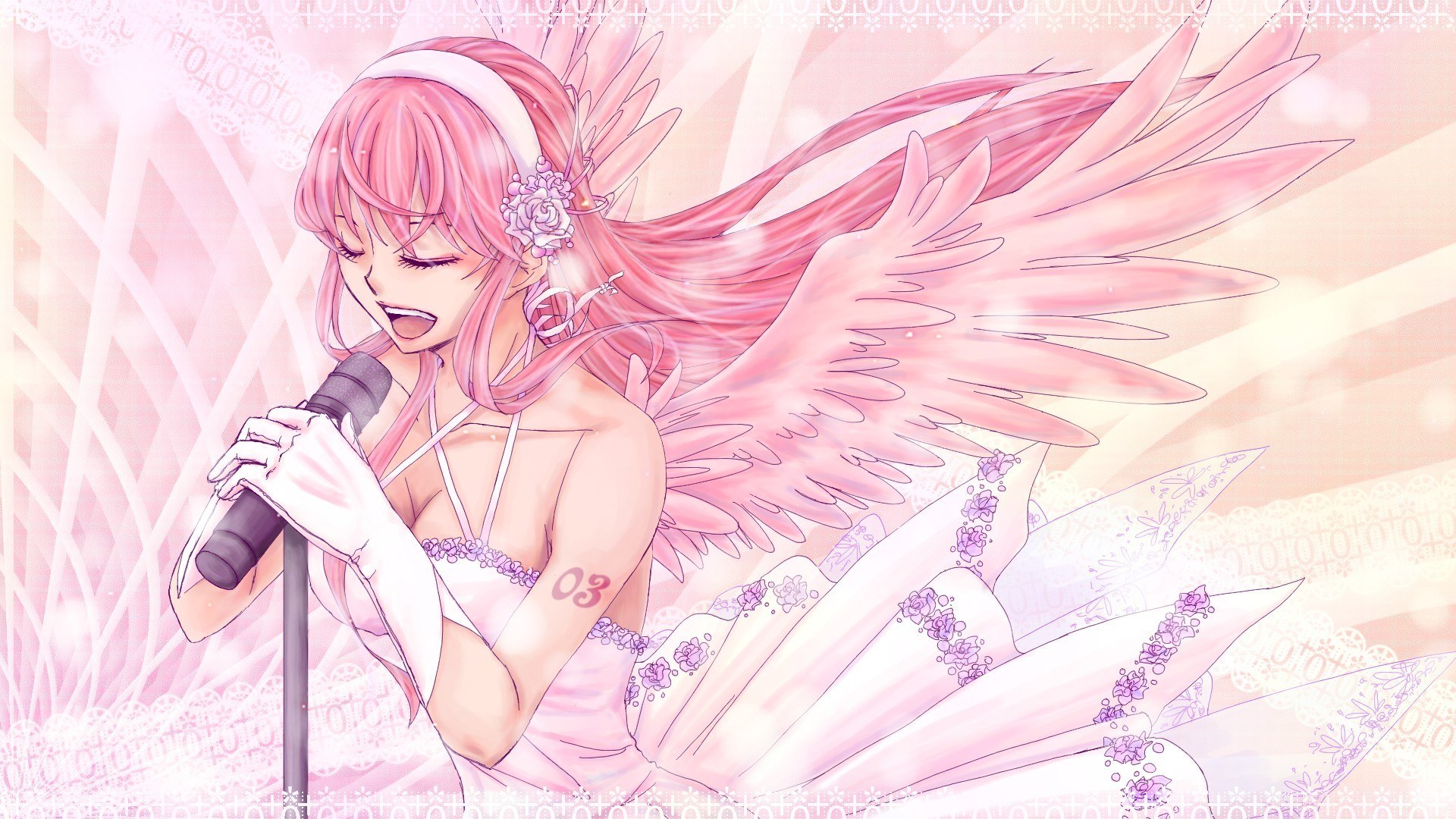 pink-winged angel singing