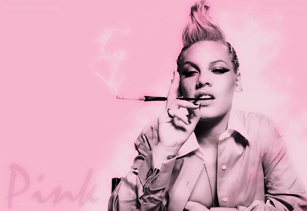 Pink with cigarette