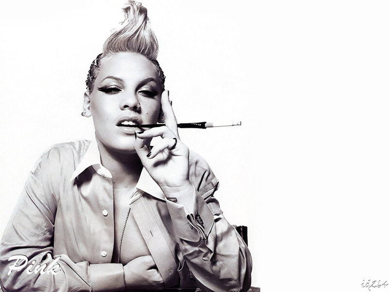 Pink with cigarette