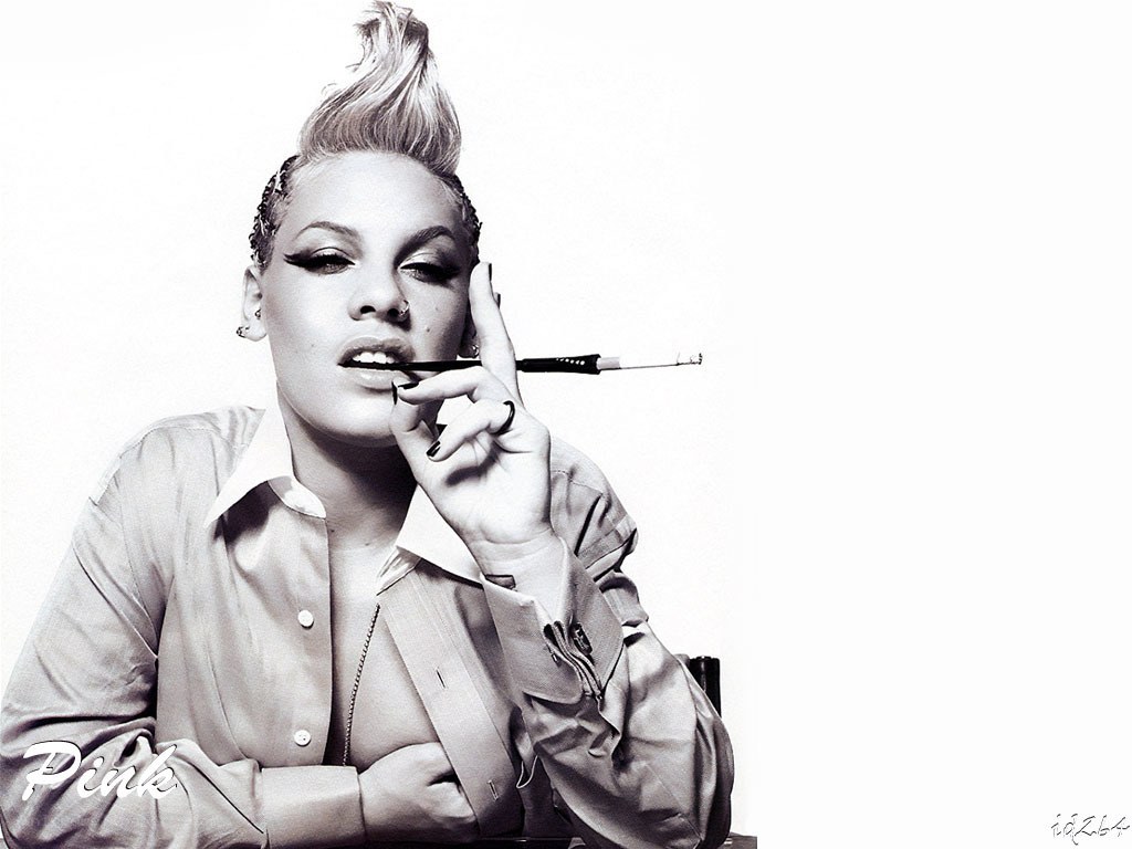 Pink with cigarette